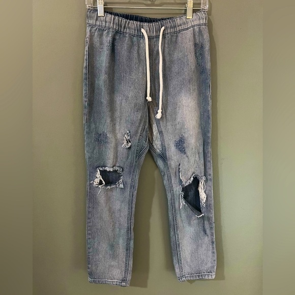 Vintage Havana Denim - Vintage Havana distressed pull on elastic waist denim size small